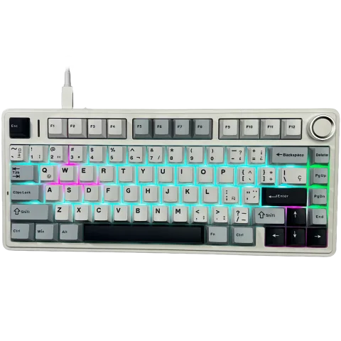 Perifericos Teclado USB Aula F75 Blue+White+Purple Switch Pink Gamer Mecanico