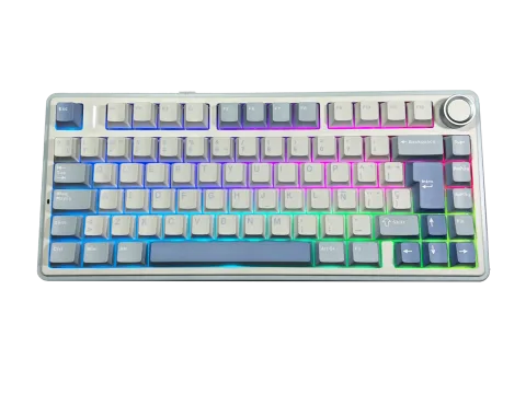 Perifericos Teclado Inalambrico Aula F75 Blue White Dark Blue RGB Switch Reaper Gamer Mecanico BT