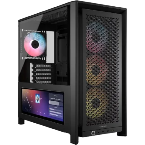 Gabinete Gamer Corsair 4000D LCD RS X4 Fan ARGB Black CC-9011326-WW