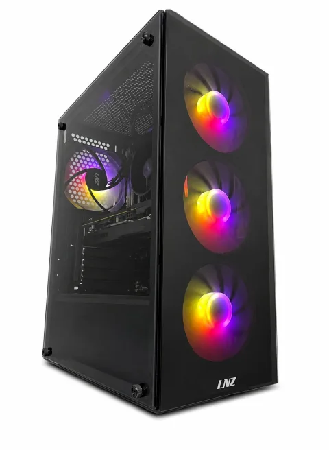 Gabinete Gamer LNZ L10 X4 Fan ARGB Black L10-ARGB-BLK